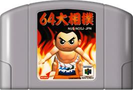 Cartridge artwork for 64 Ozumo on the Nintendo N64.